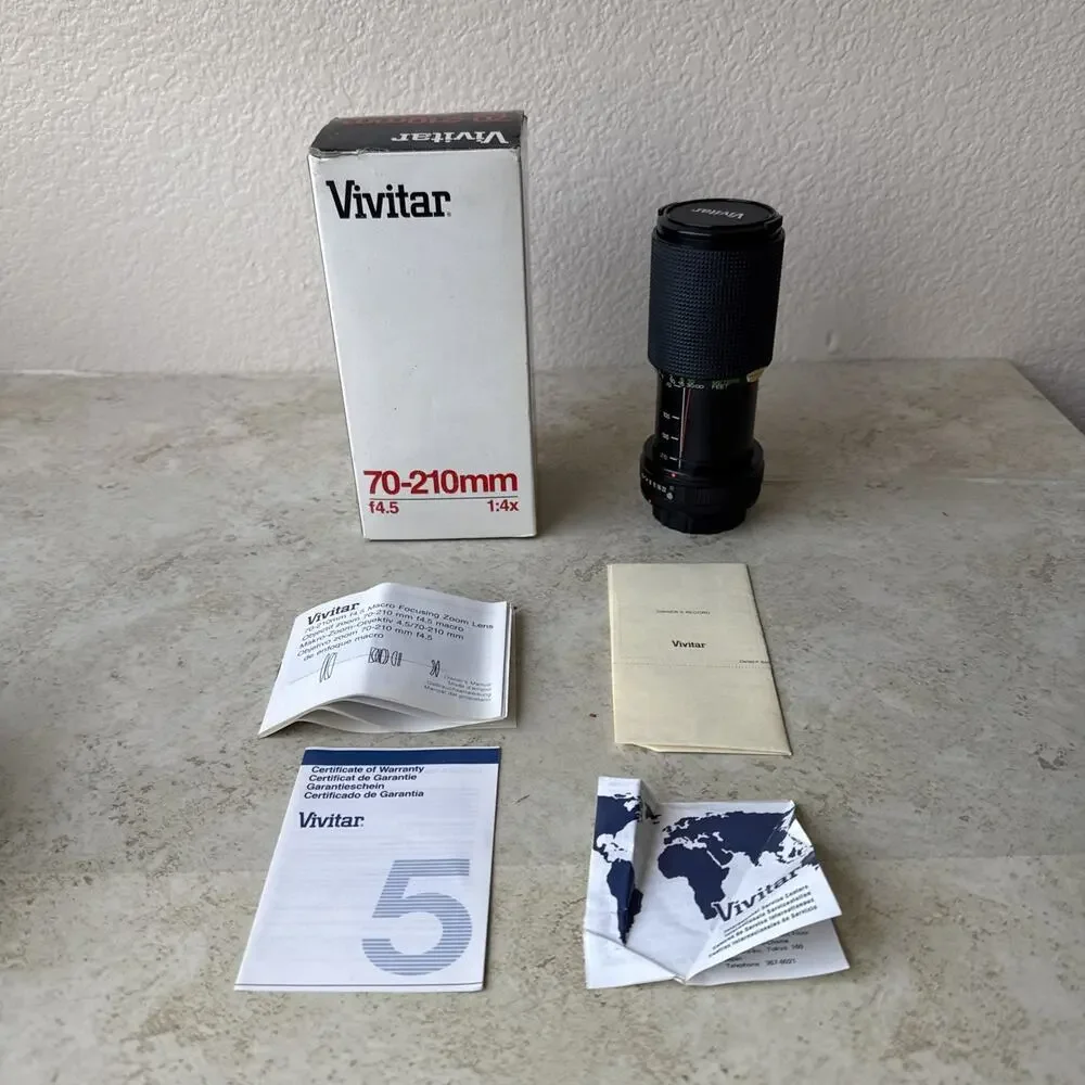 Vivitar Zoom 70-210mm Macro Lens f4:5 1:4x Pentax P/K, M 0217055 VINTAGE